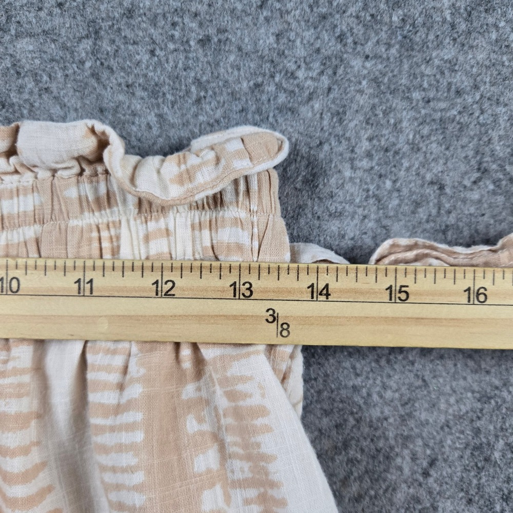 Cleobella Shorts Womens Medium Tan Striped Paperbag Waist Tie Cotton Boho Beach - Picture 8 of 12